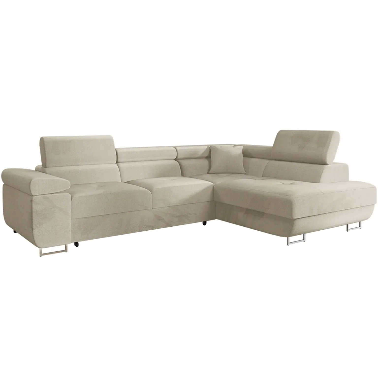 Divano letto angolare destra imbottito 274x203cm beige Bormio