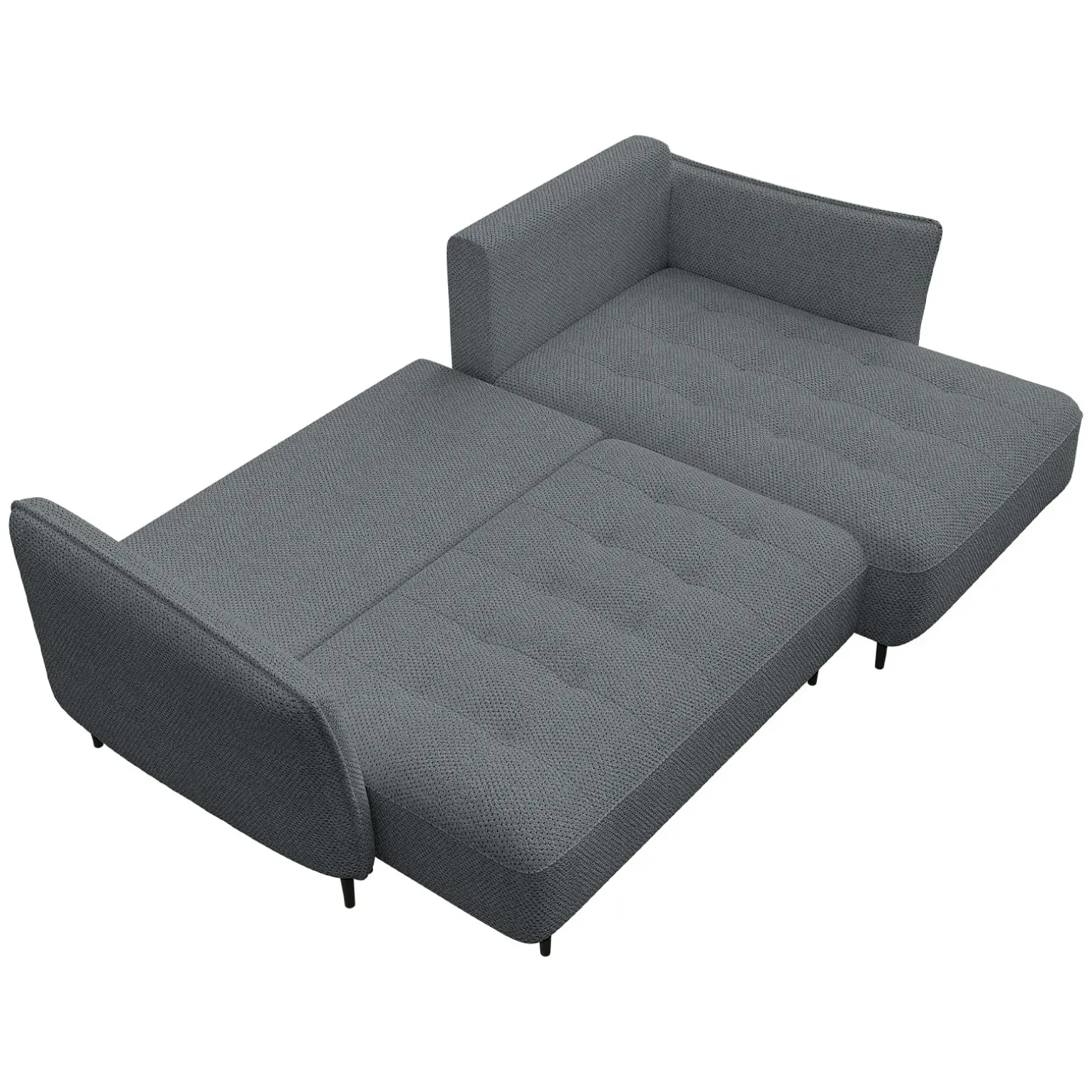 Divano letto angolare destro 3 posti 276x158cm tessuto grigio scuro Angle