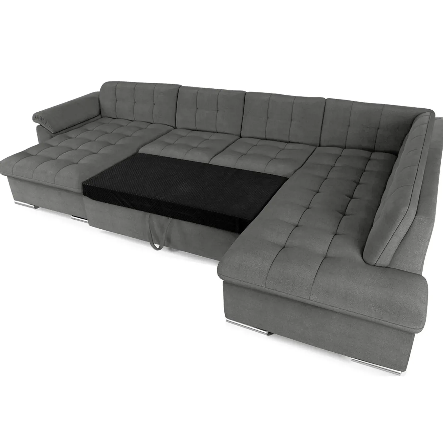 Divano letto angolare destra 5 posti 350x205cm grigio Agliana
