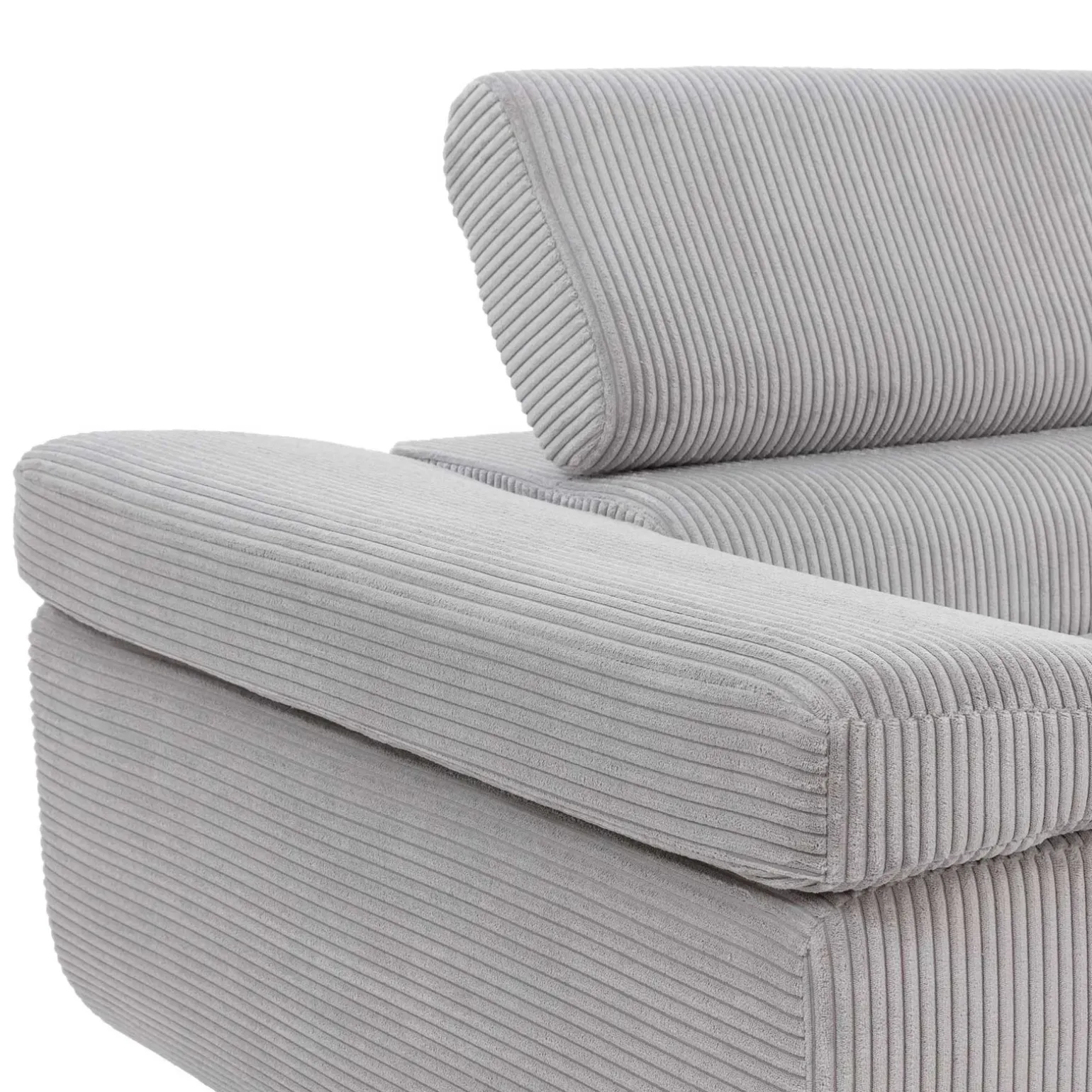 Divano letto angolare destra imbottito 274x203cm velluto a coste grigio Bormio