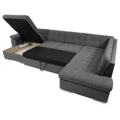 Divano letto angolare destra 5 posti 350x205cm grigio scuro Agliana