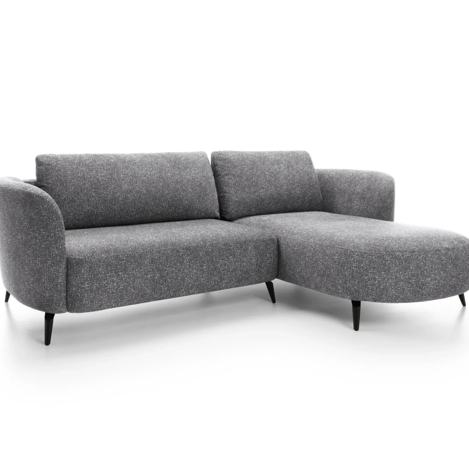 Divano letto angolare destra 3 posti 260x180cm tessuto bouclè grigio Repose
