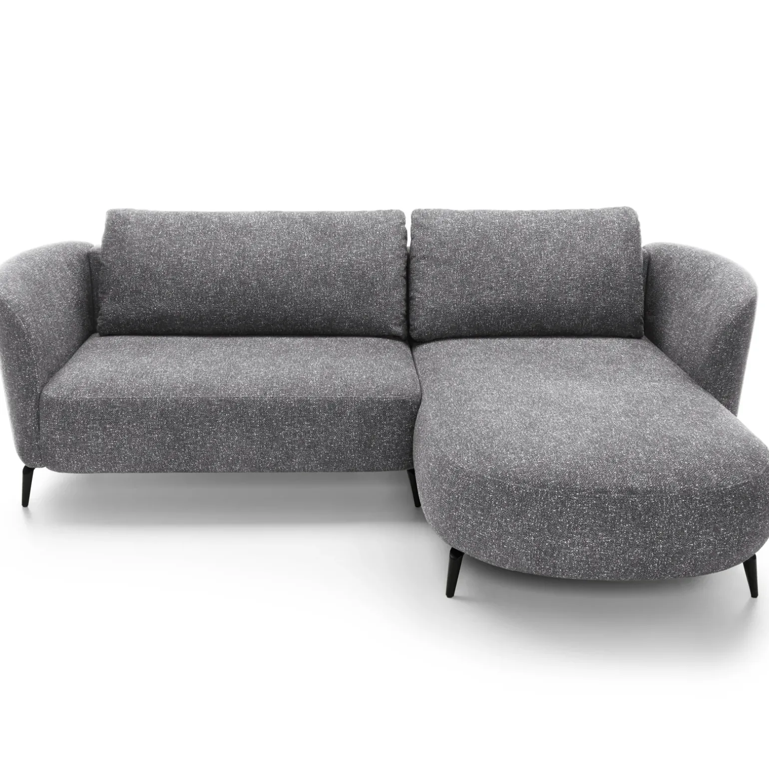 Divano letto angolare destra 3 posti 260x180cm tessuto bouclè grigio Repose