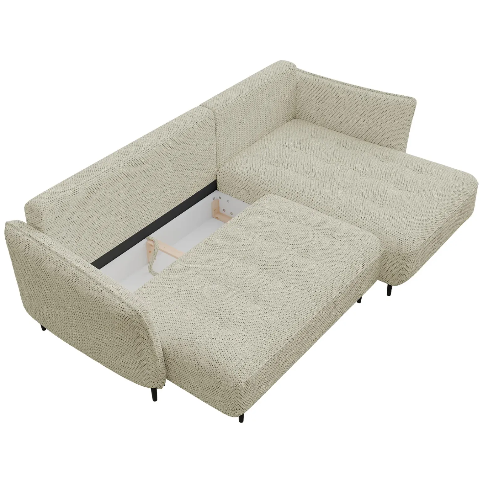Divano letto angolare destro 3 posti 276x158cm tessuto tortora Angle
