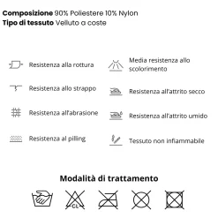 Divano letto angolare destra 3 posti 267x167cm velluto a coste grigio chiaro Relaxion