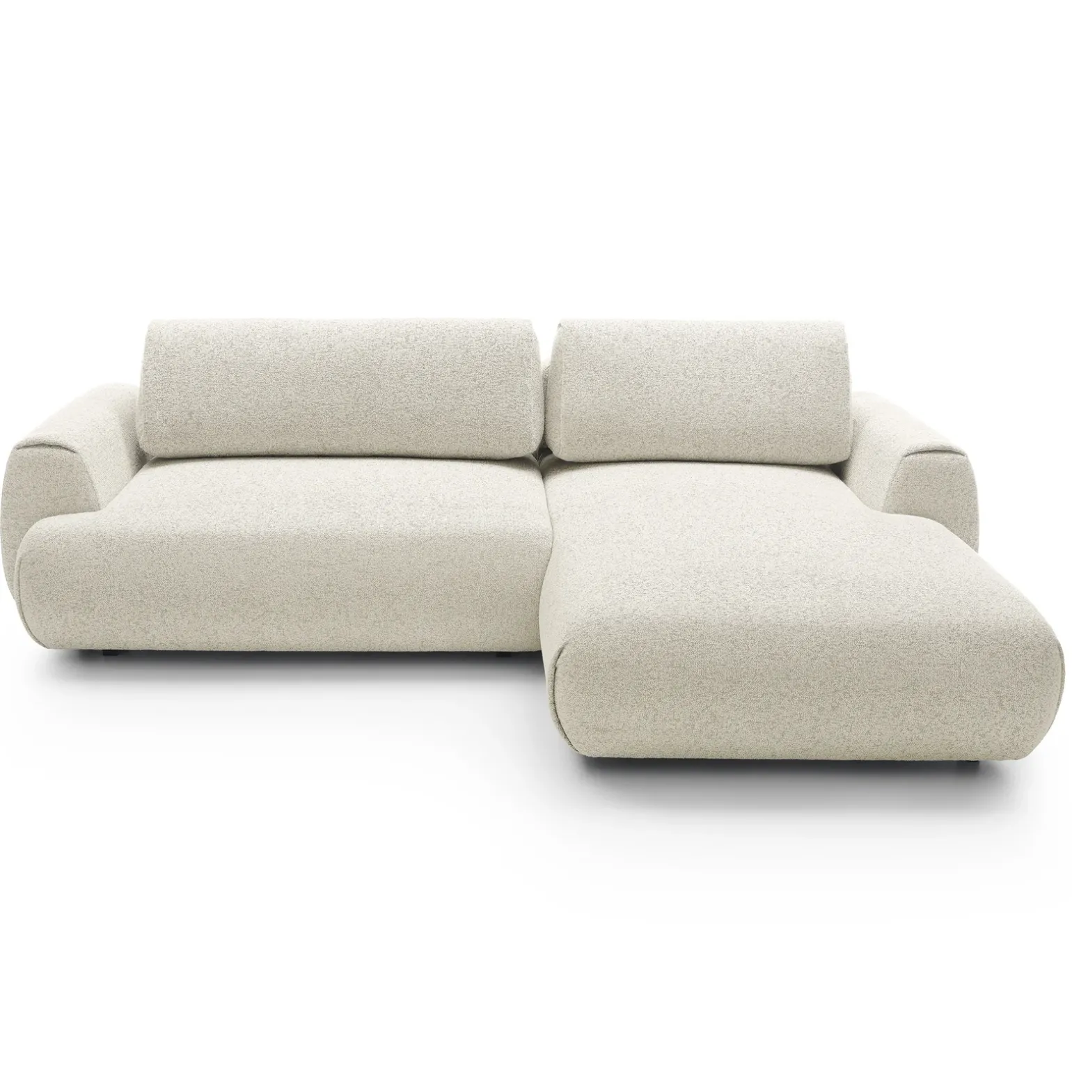 Divano letto angolare destra 3 posti 270x167cm tessuto bianco Cloudify