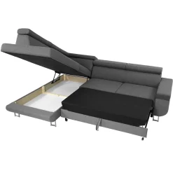 Divano letto angolare destra 5 posti 253x188cm grigio Almese