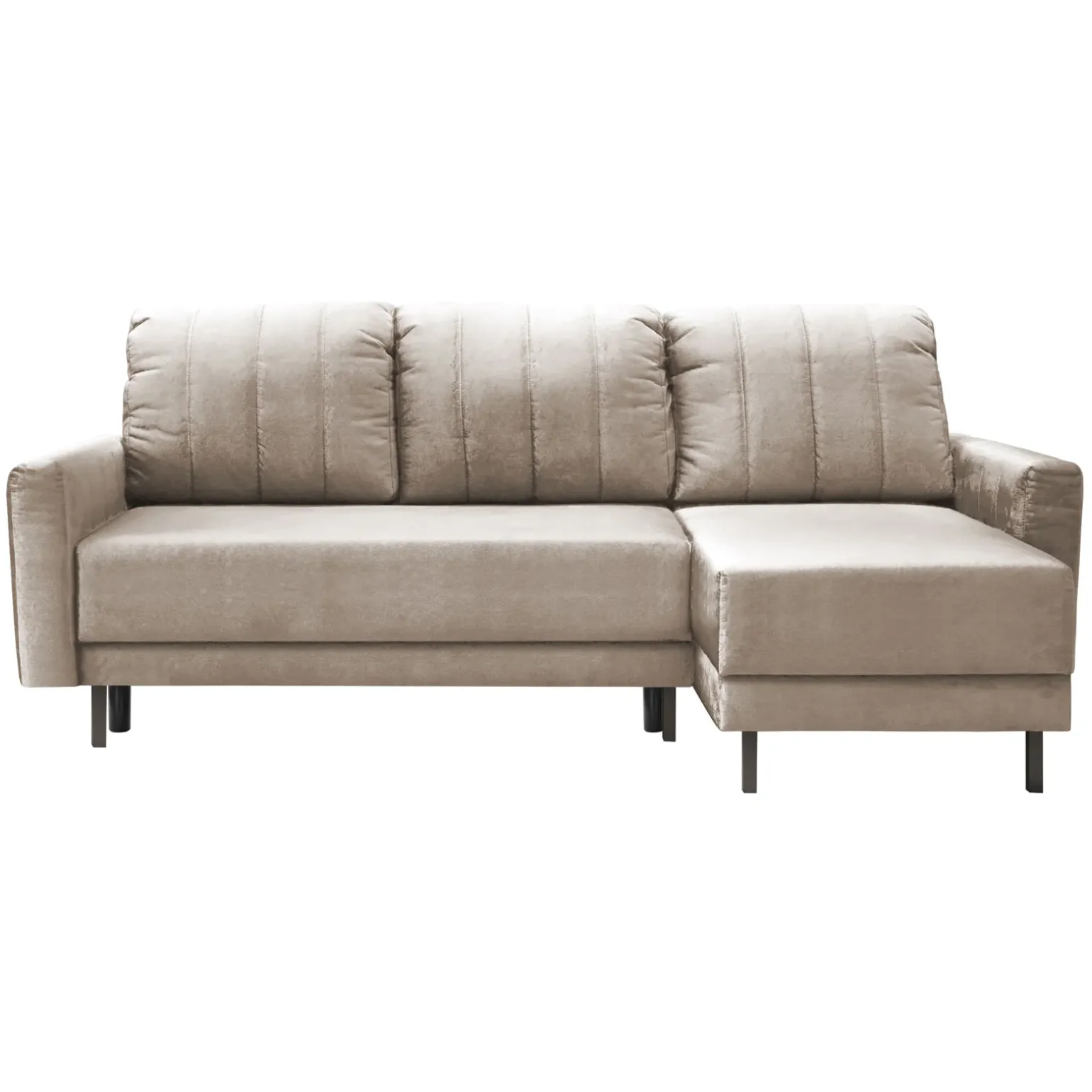 Divano letto angolare reversibile 230x140cm tessuto beige Baffy