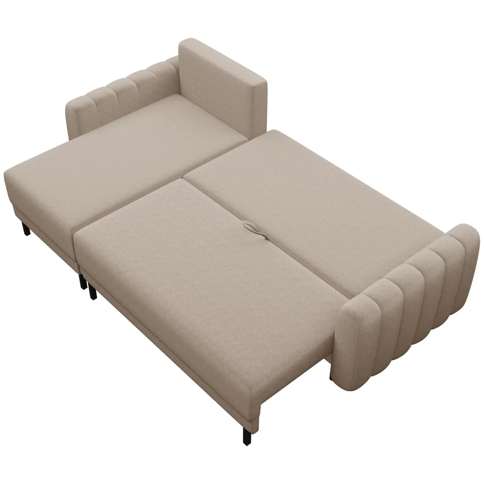 Divano letto angolare reversibile 230x140cm tessuto beige Baffy