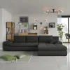 Divano letto angolare reversibile 313x215cm tessuto antracite Puffo