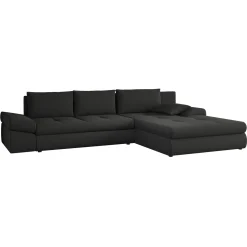 Divano letto angolare reversibile 313x215cm tessuto antracite Puffo