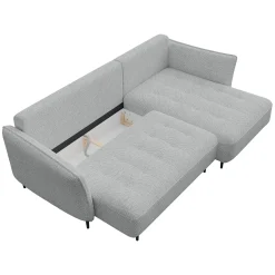 Divano letto angolare sinistro 3 posti 276x158cm tessuto grigio Angle