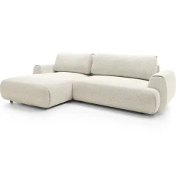 Divano letto angolare sinistra 3 posti 270x167cm tessuto bianco Cloudify