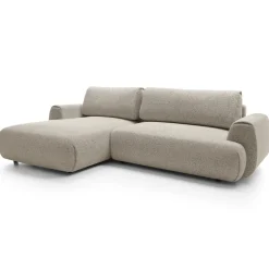 Divano letto angolare sinistra 3 posti 270x167cm tessuto beige Cloudify