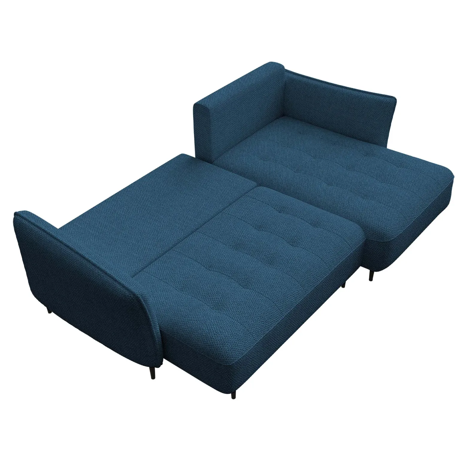 Divano letto angolare sinistro 3 posti 276x158cm tessuto blu Angle