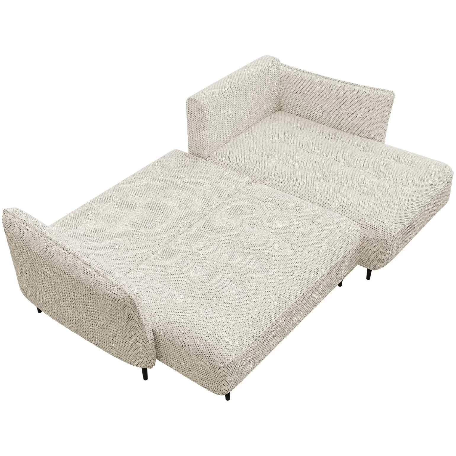 Divano letto angolare sinistro 3 posti 276x158cm tessuto beige Angle