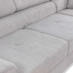 Divano letto angolare sinistra imbottito 274x203cm velluto a coste grigio Bormio