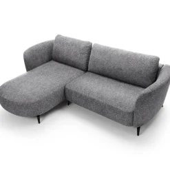 Divano letto angolare sinistra 3 posti 260x180cm tessuto bouclè grigio Repose