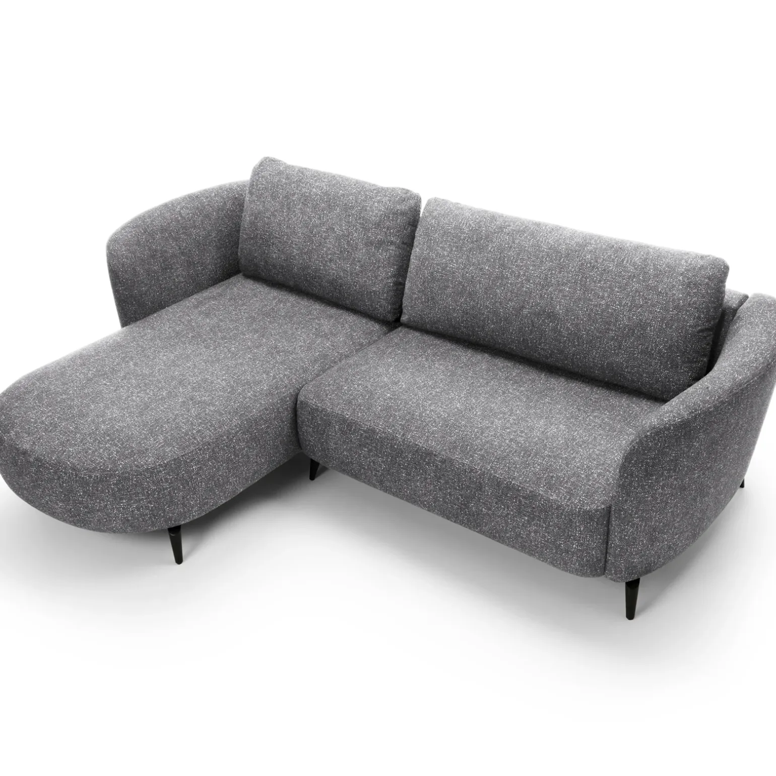 Divano letto angolare sinistra 3 posti 260x180cm tessuto bouclè grigio Repose