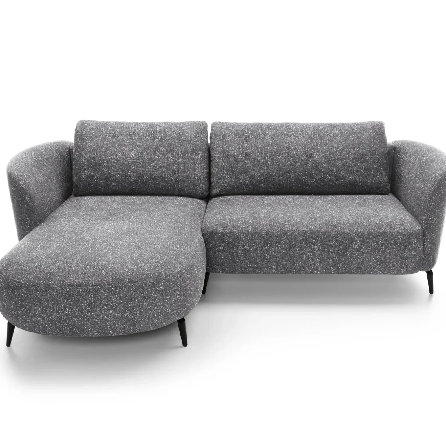 Divano letto angolare sinistra 3 posti 260x180cm tessuto bouclè grigio Repose