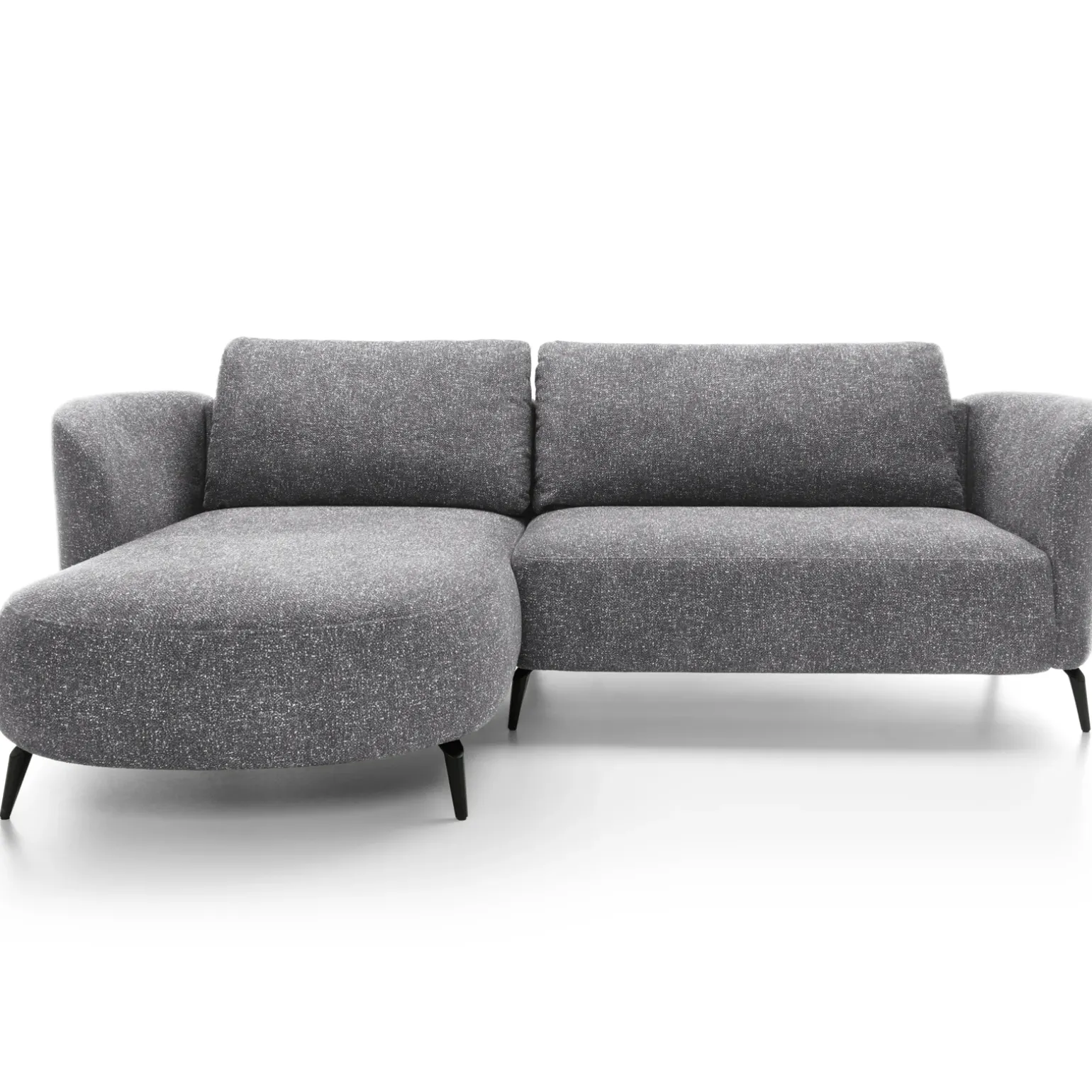 Divano letto angolare sinistra 3 posti 260x180cm tessuto bouclè grigio Repose