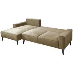Divano letto angolare sinistra 3 posti 260x161cm tessuto beige Pluf