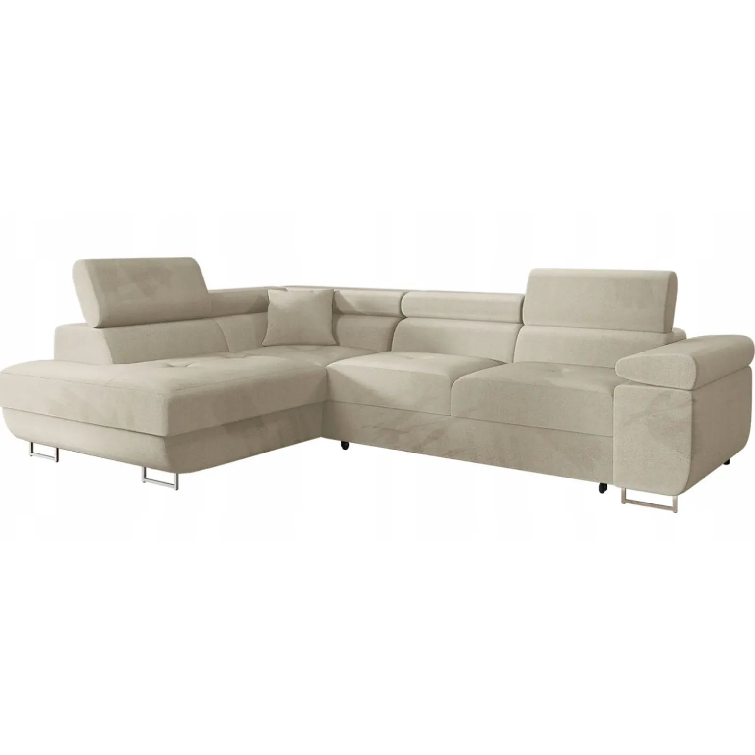 Divano letto angolare sinistra imbottito 274x203cm beige Bormio