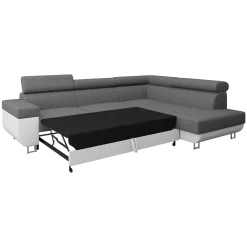 Divano letto angolare sinistra 3 posti 253x188cm grigio bianco Almese