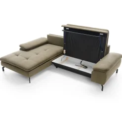 Divano letto angolare sinistra 3 posti 265x170cm tessuto beige Chillax