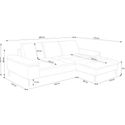 Divano letto angolare sinistra 3 posti 265x170cm tessuto beige Chillax