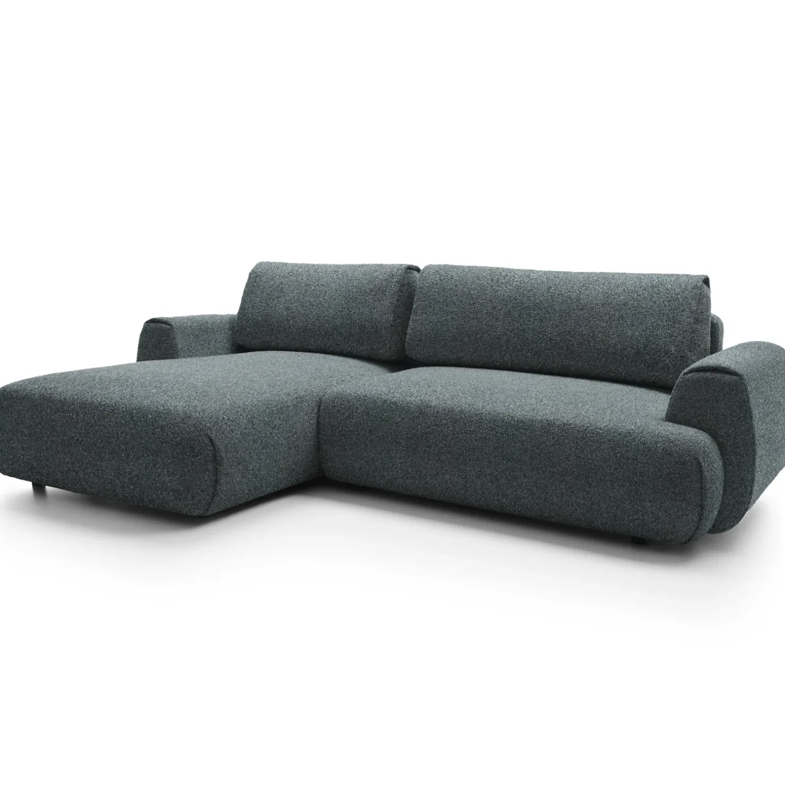 Divano letto angolare sinistra 3 posti 270x167cm tessuto antracite Cloudify