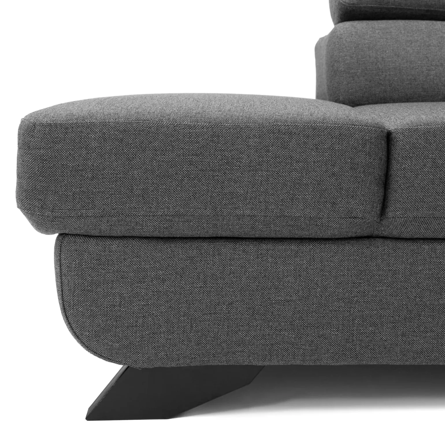 Divano letto angolare sinistro 5 posti 272x219cm tessuto antracite Lumma