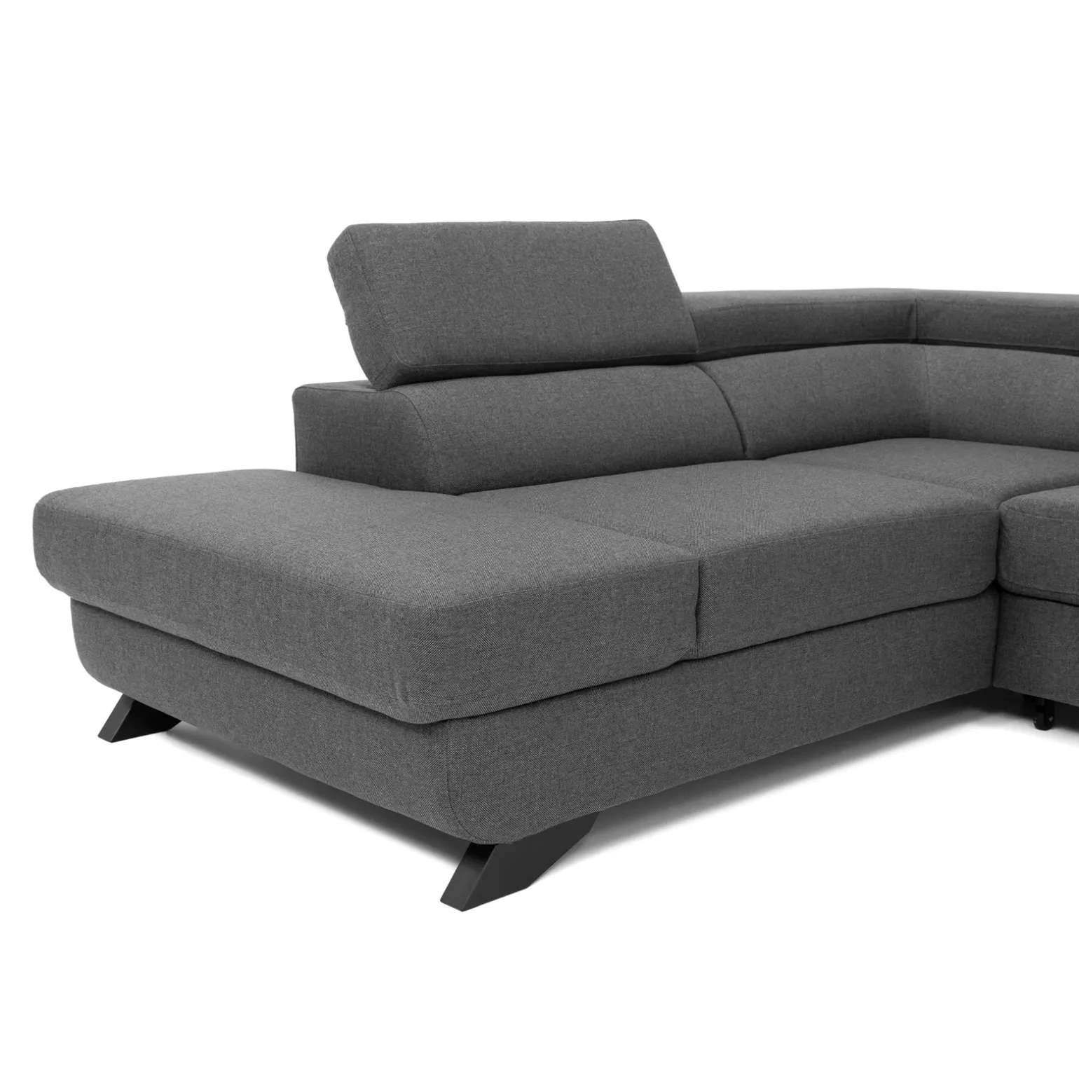 Divano letto angolare sinistro 5 posti 272x219cm tessuto antracite Lumma
