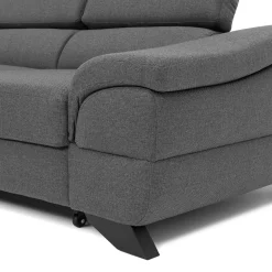 Divano letto angolare sinistro 5 posti 272x219cm tessuto antracite Lumma
