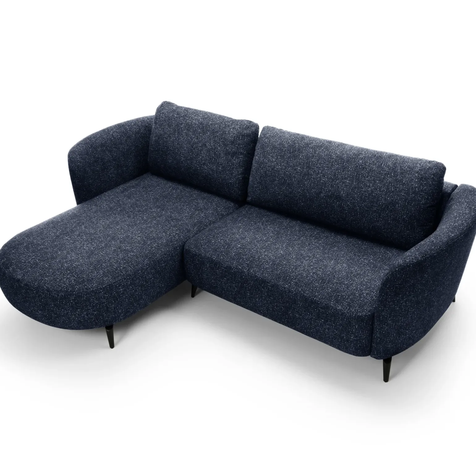 Divano letto angolare sinistra 3 posti 260x180cm tessuto bouclè blu Repose