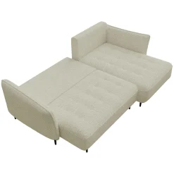 Divano letto angolare sinistro 3 posti 276x158cm tessuto tortora Angle