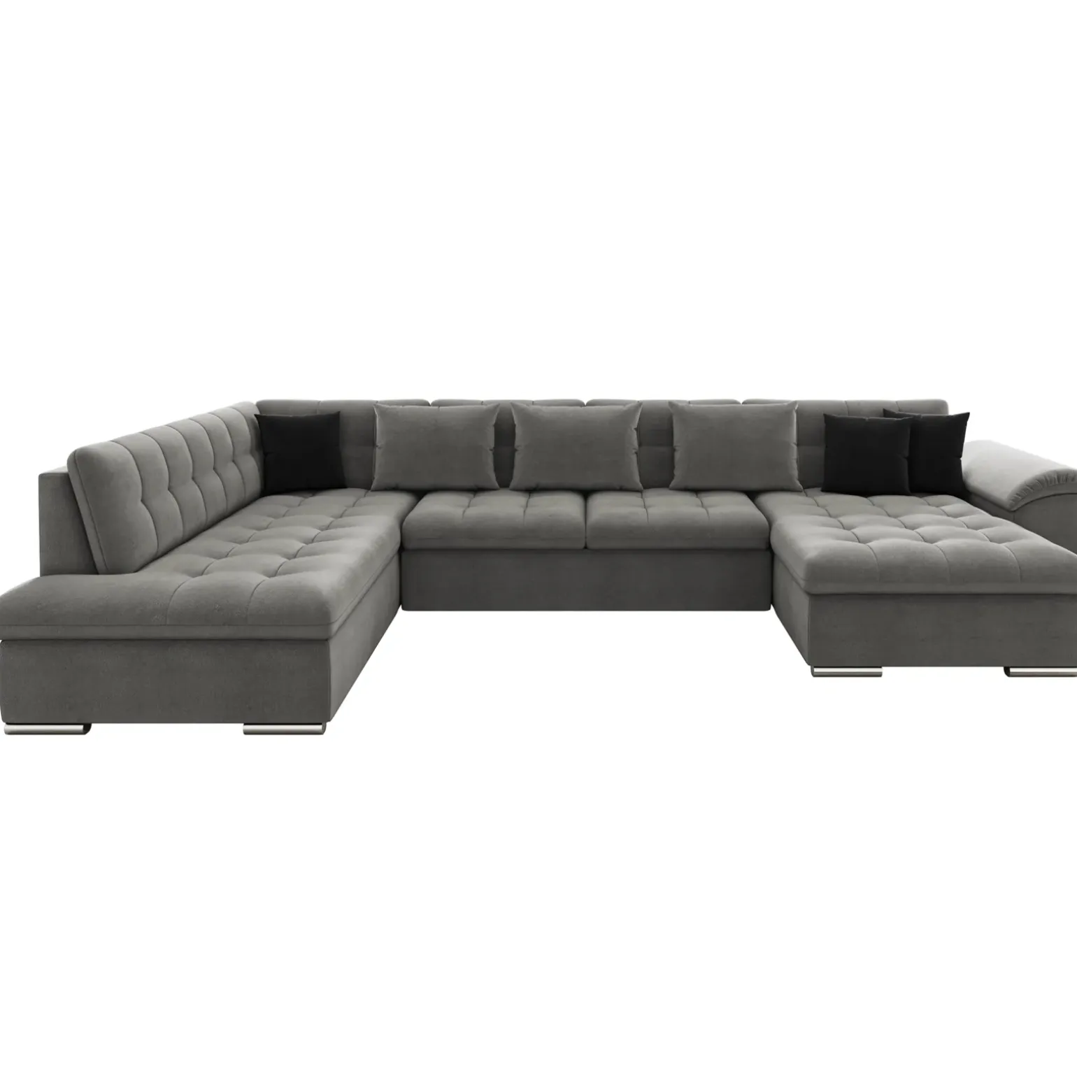 Divano letto angolare sinistra 5 posti 350x205cm grigio Agliana