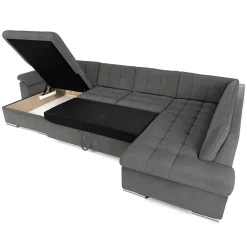 Divano letto angolare sinistra 5 posti 350x205cm grigio Agliana