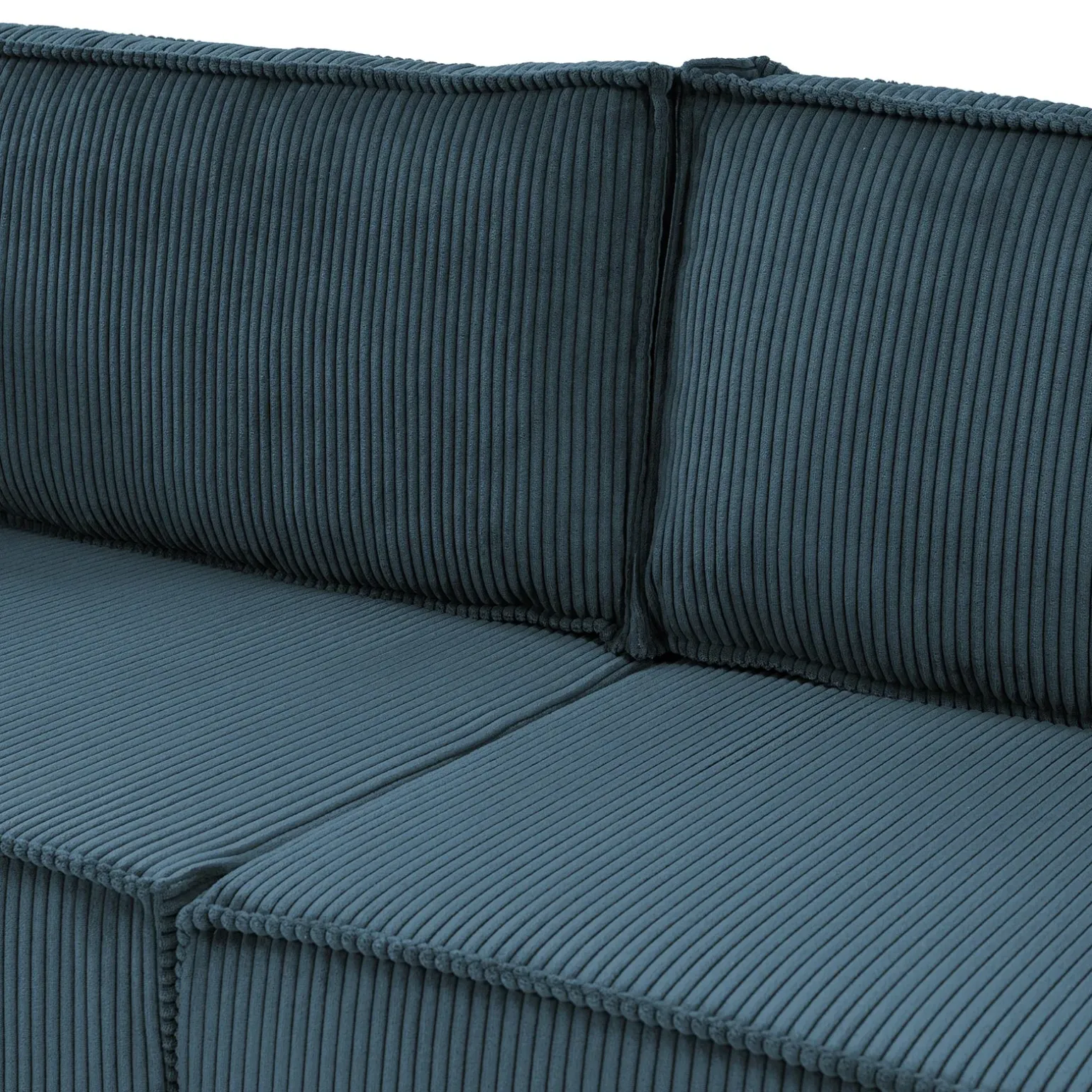 Divano letto matrimoniale 3 posti 245x90cm velluto a coste blu Ploffy
