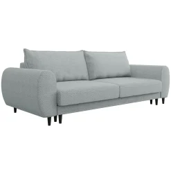 Divano letto matrimoniale 3 posti 251x95cm tessuto grigio Pluffy