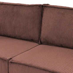 Divano letto matrimoniale 3 posti 245x90cm velluto a coste rosa Ploffy