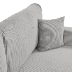 Divano letto matrimoniale 3 posti 248x90cm velluto a coste grigio Slurp