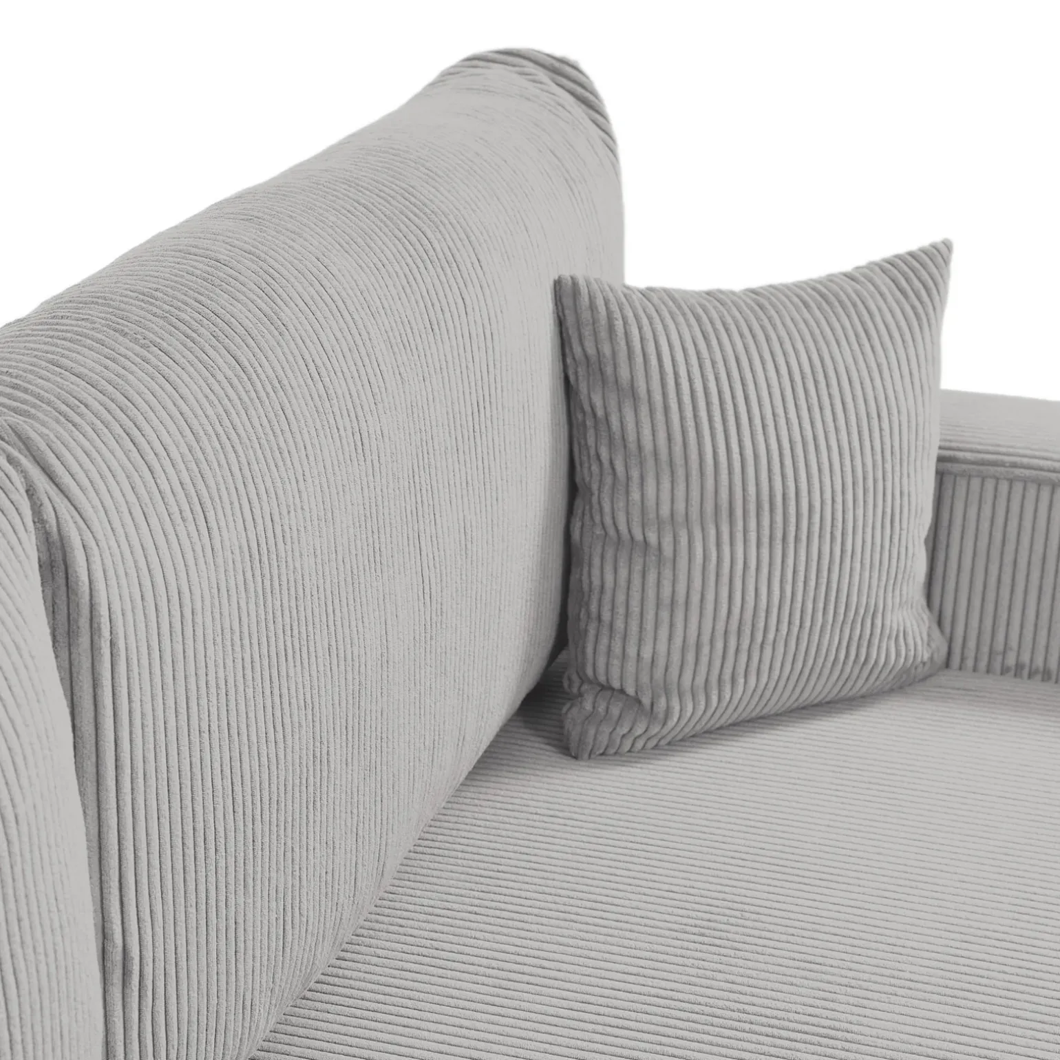 Divano letto matrimoniale 3 posti 248x90cm velluto a coste grigio Slurp