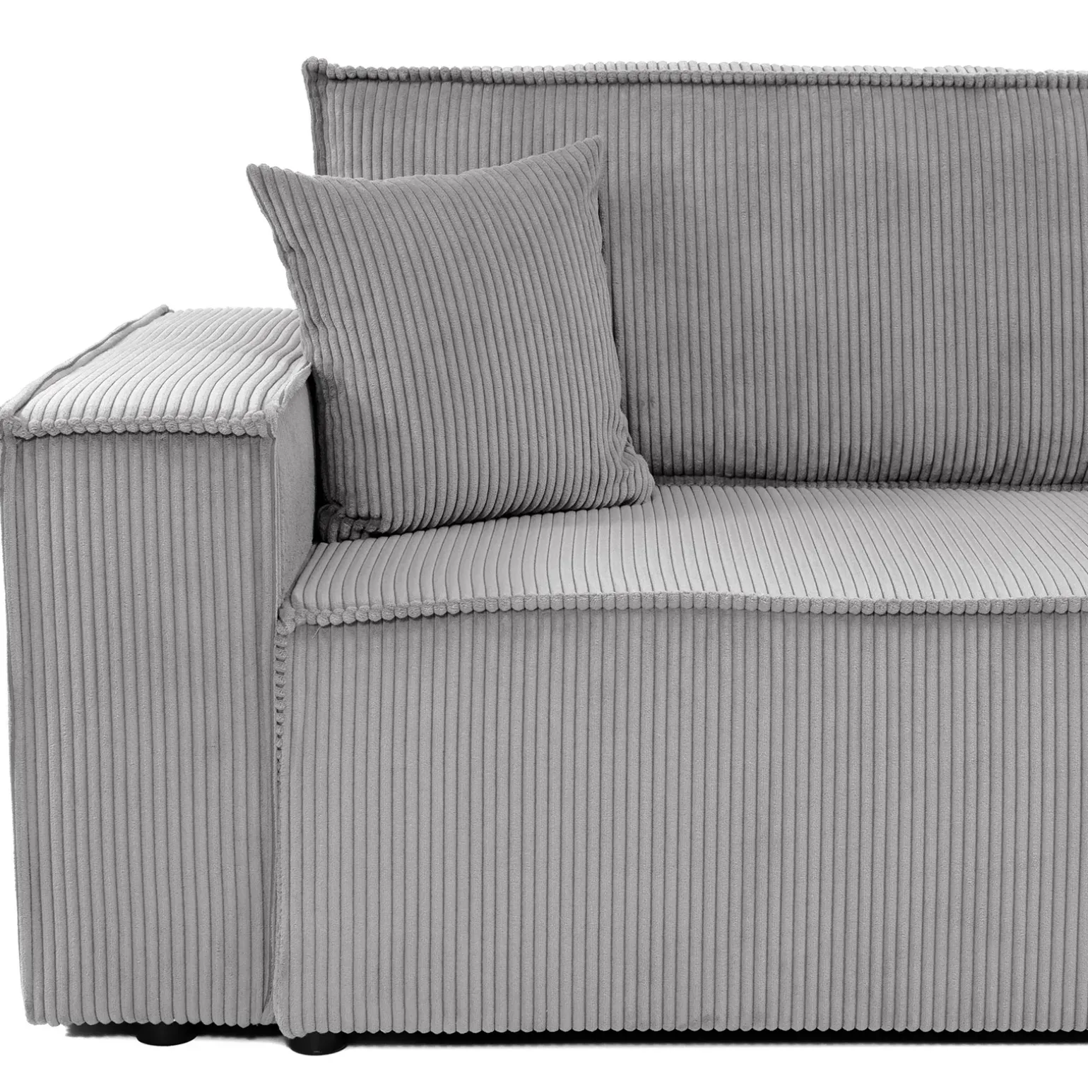 Divano letto matrimoniale 3 posti 245x90cm velluto a coste grigio Ploffy