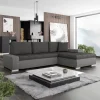 Divano letto matrimoniale 3 posti 265cm grigio chiaro e scuro Bette
