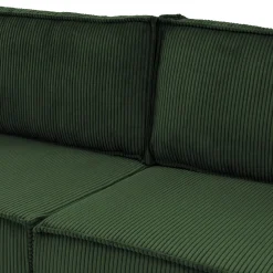 Divano letto matrimoniale 3 posti 245x90cm velluto a coste verde Ploffy