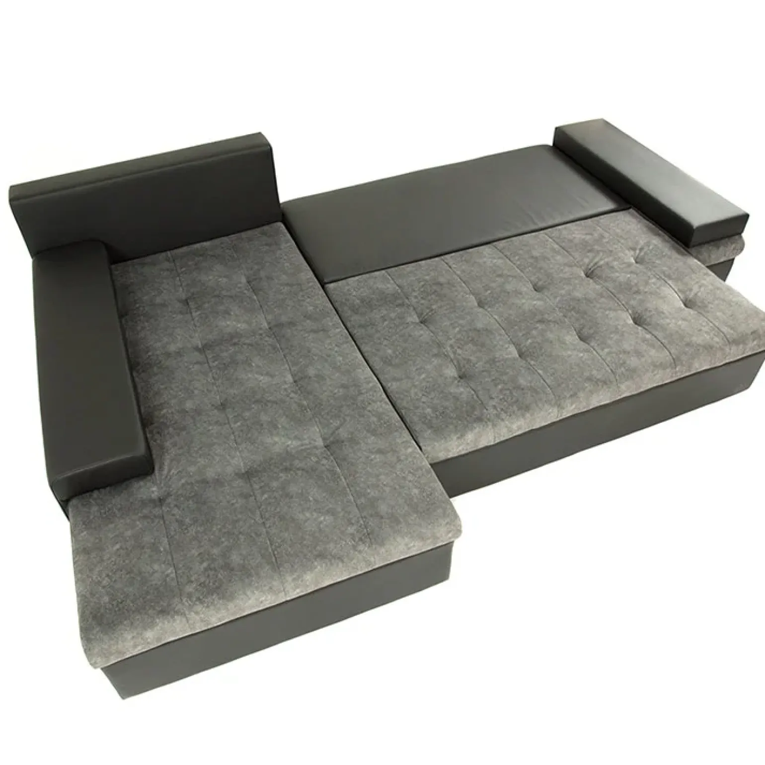 Divano letto matrimoniale angolare 3 posti 274cm grigio nero Apollina