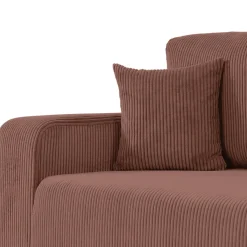 Divano letto matrimoniale 3 posti 248x90cm velluto a coste rosa Slurp