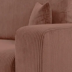 Divano letto matrimoniale 3 posti 248x90cm velluto a coste rosa Slurp