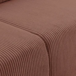 Divano letto matrimoniale 3 posti 248x90cm velluto a coste rosa Slurp